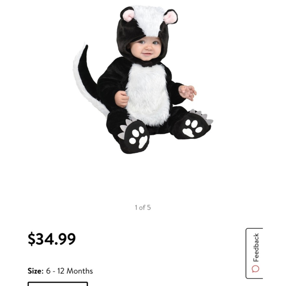Skunk/ little stinker baby costume